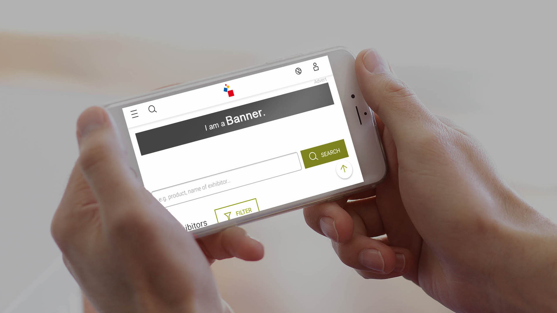 Online banner in the exhibitor search of Messe Frankfurt
