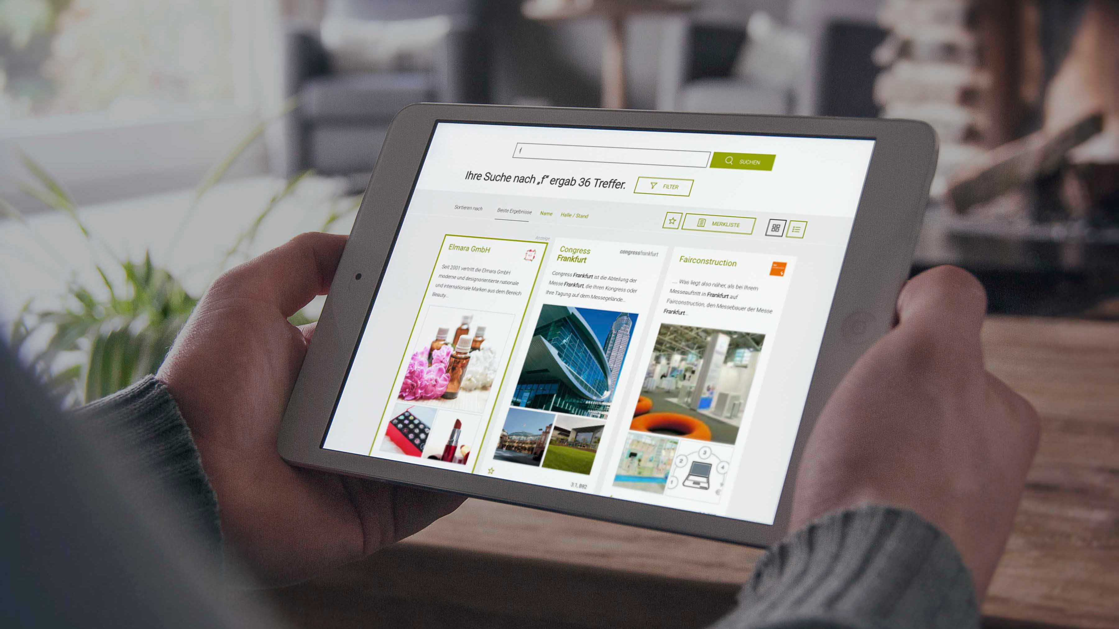 Top of Search in the exhibitor and product search of the Messe Frankfurt