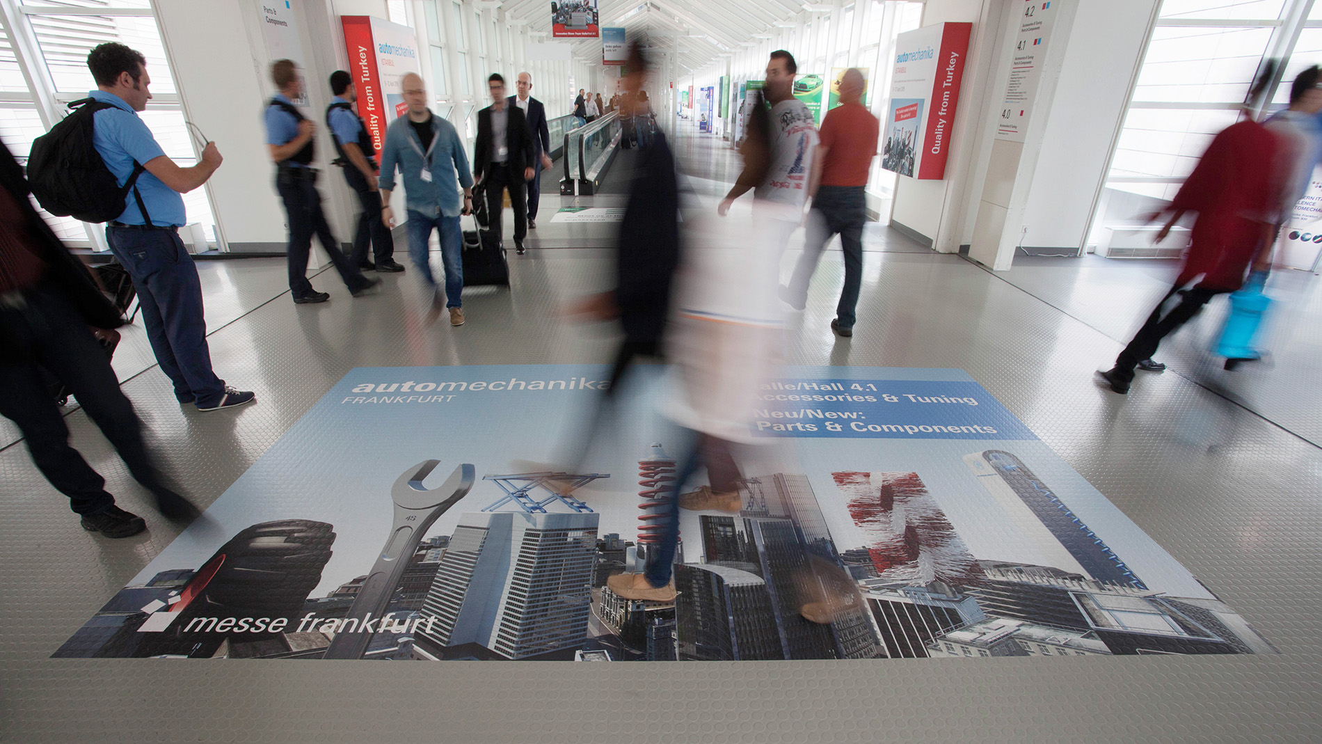 Floor stickers at Messe Frankfurt